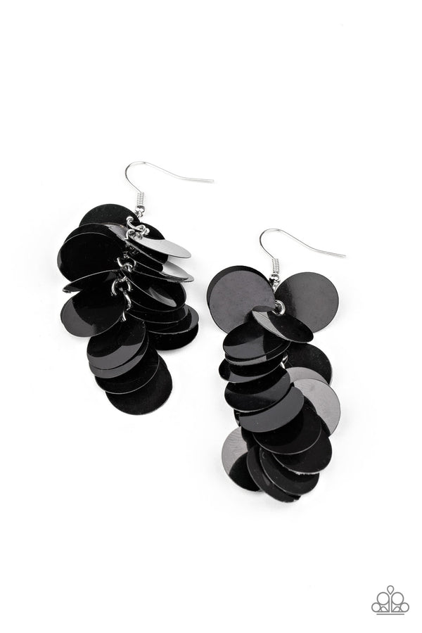 Paparazzi Now You SEQUIN It - Black Earrings - Gtdazzlequeen