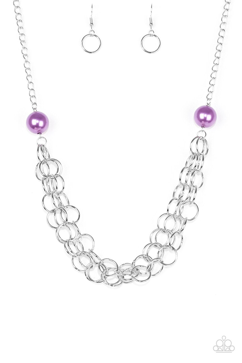 Daring Diva Purple and Silver Necklace - Paparazzi Accessories - Gtdazzlequeen