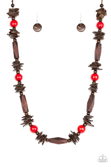 Cozumel Coast-Red wooden necklace - Gtdazzlequeen