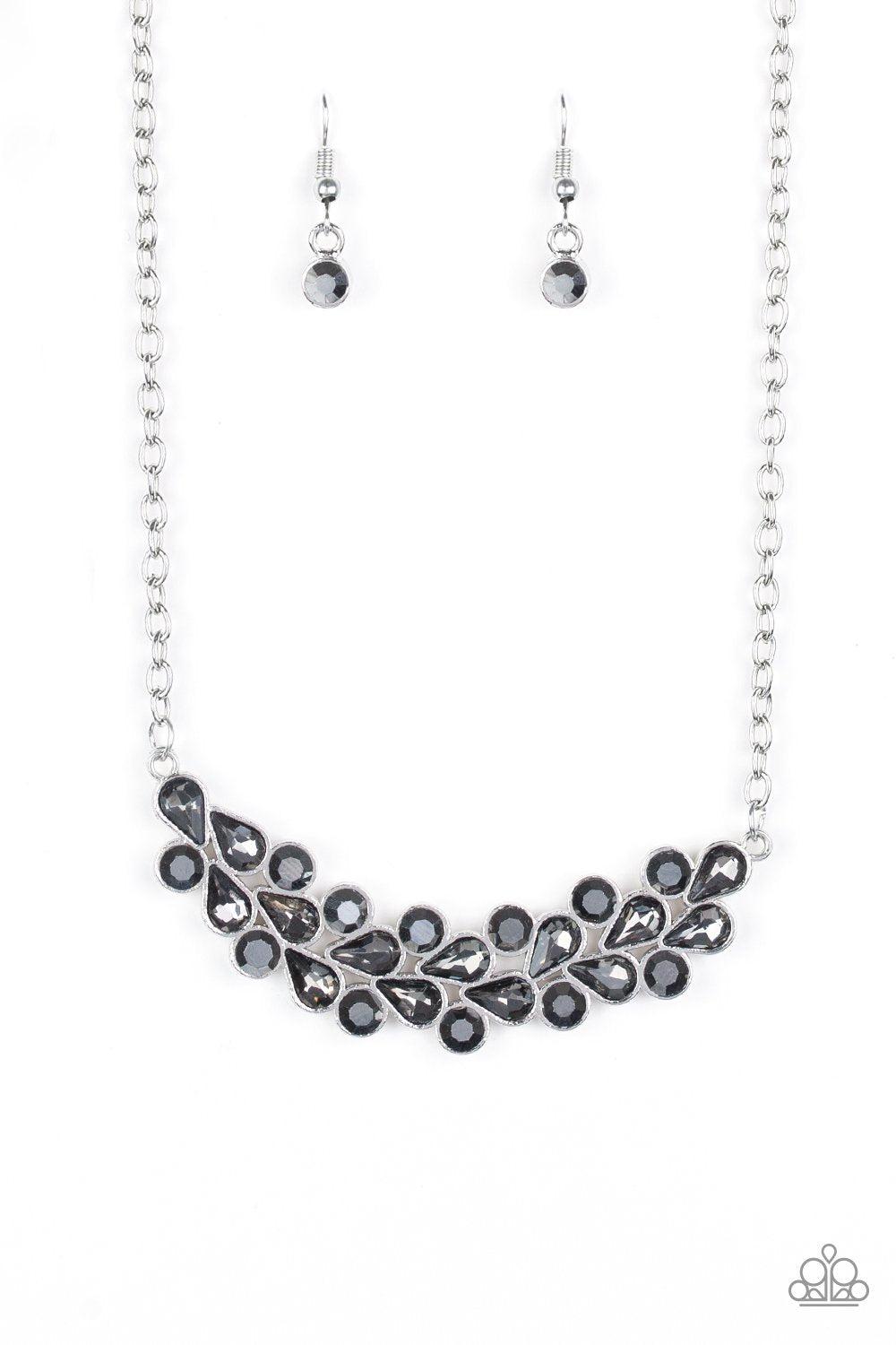 Special Treatment Silver, Hematite and Smoky Rhinestone Necklace - Paparazzi Accessories - Gtdazzlequeen